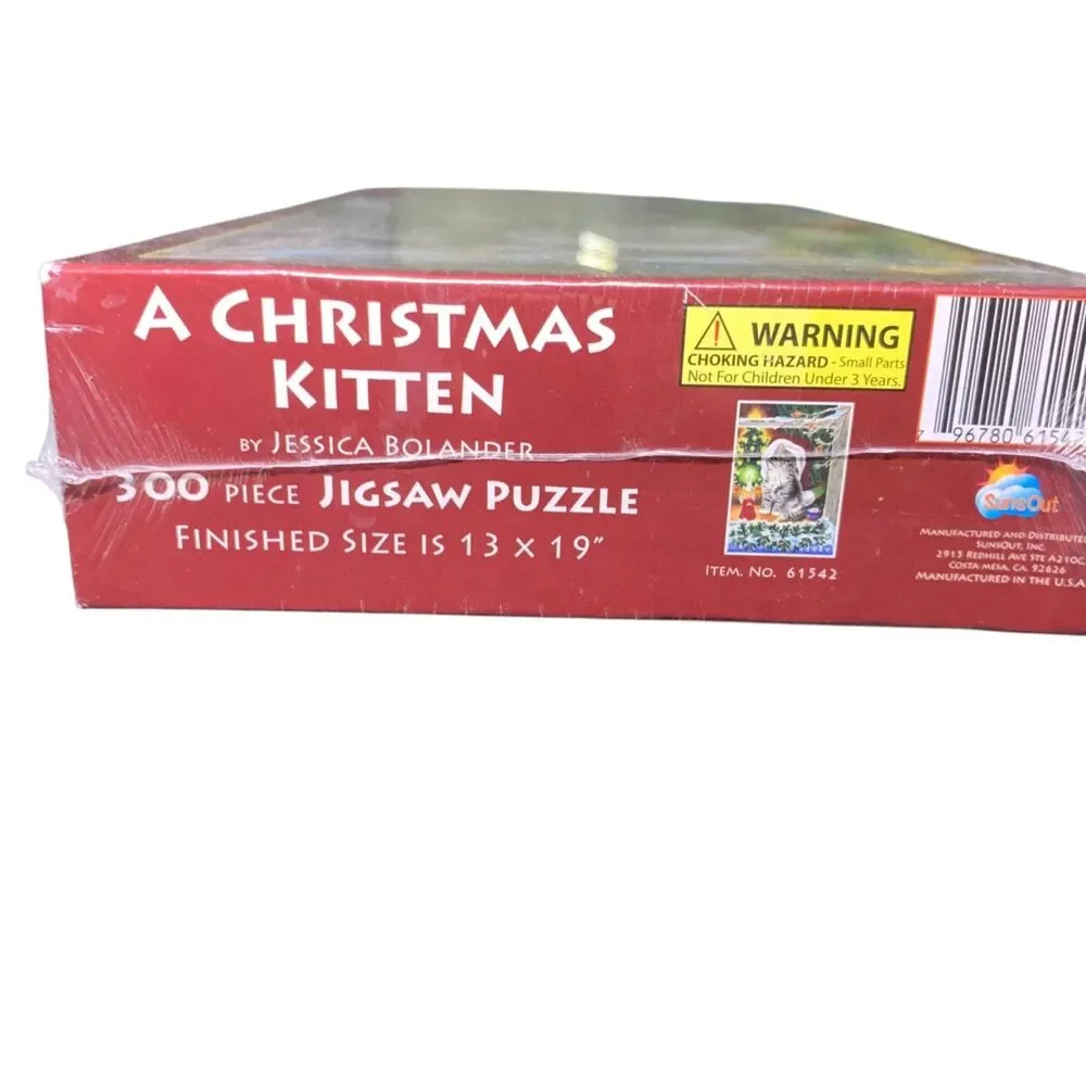 Sunsout A Christmas Kitten by Jessica Bolander 300 Piece Jigsaw Puzzle Christmas